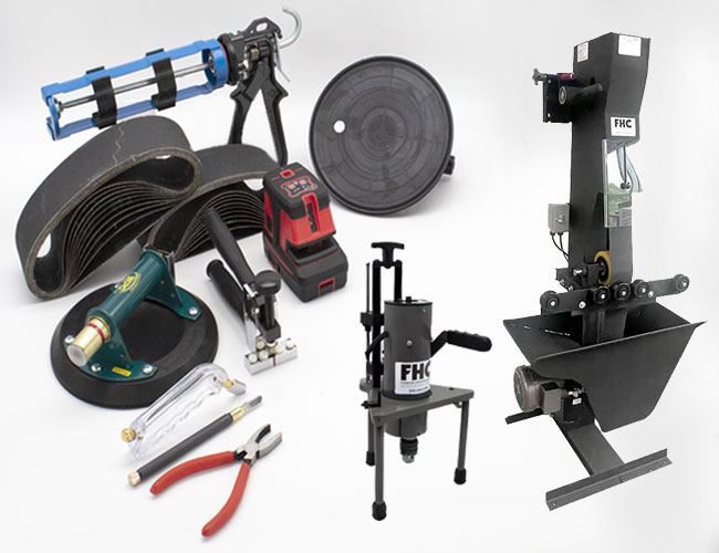 View all of our Tools and Machinery. Glass drilling machines, vacuum cups, glass cutters, belt sanders and more.