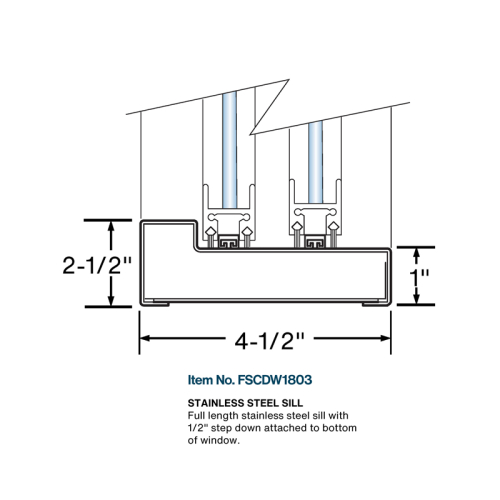 FHC | FSCDW1803C Self-Closing Deluxe Sliding Window with Stainless