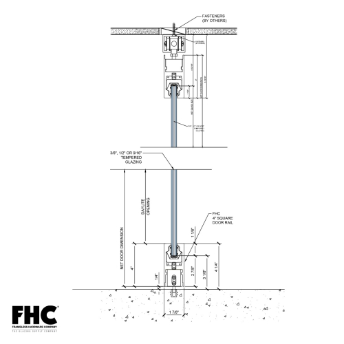 FHC | TR4S11 TRS100 Top Rolling Door System - XO/OX Single Slider