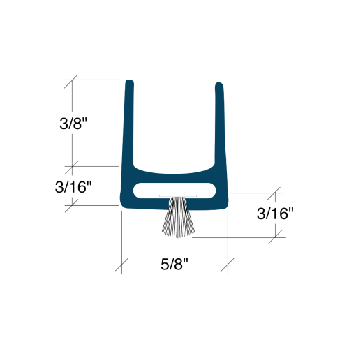 FHC | Clear Vertical Weatherstrip Seal With Wool Pile for 1/2