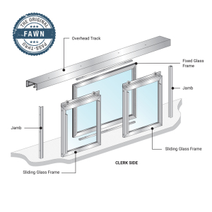 FHC Fawn Horizontal Sliding Pass-Thru Assembly XOX No Screen