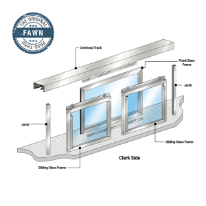 FHC Fawn Pass-Thru X0X Assembly 48" x 36" Horizontal Sliding Kit - No Screen