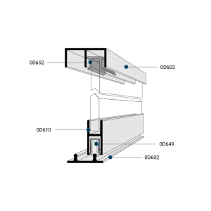 FHC Low Profile Track Assembly 0D603 Upper with Guides 0D602 Lower with Steel Ball Bearing Wheels 144" Long