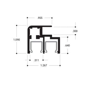 FHC Top Sliding Door Rail with Plastic Insert 144" Extrusion