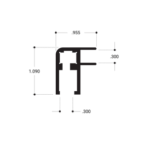 FHC Showcase Top Rail 144" Long Aluminum Extrusion