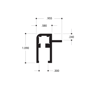 FHC Front Top Rail 144" Long Aluminum Extrusion