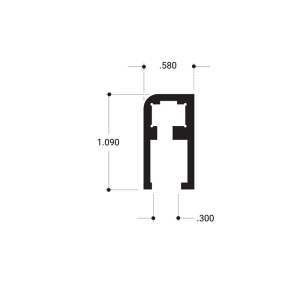 FHC Showcase Top and Spacer 144" Long Aluminum Extrusion