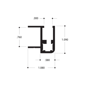 FHC Showcase Base Rail 144" Long Aluminum Extrusion