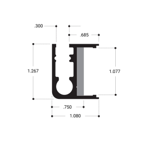 FHC Showcase Vertical Door Upright Extrusion 144" Long