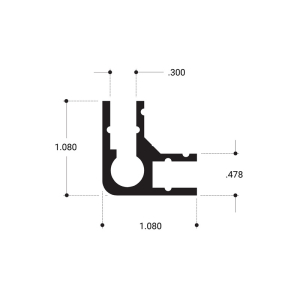 FHC Showcase Vertical Upright Extrusion 144" Long