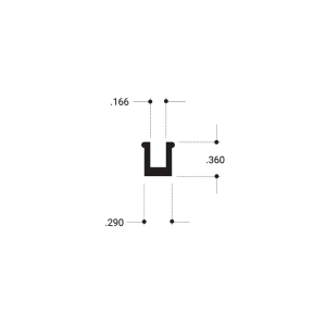 FHC Showcase Upright Filler 144" Long Extrusion