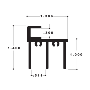 FHC Wood End Showcase Upper Track 144" Length - Satin Anodized