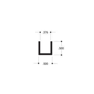 FHC U-Channel 3/8" 144" Aluminum Extrusion