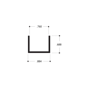 FHC U-Channel 3/4" 144" Aluminum Extrusion