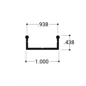 FHC Bottom Track 3/4" Door 144" Aluminum Extrusion - Dark Black/Bronze Anodized