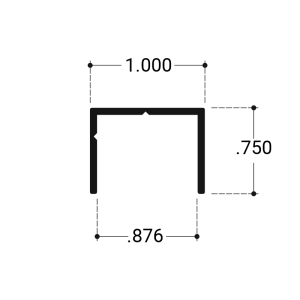 FHC Top Track 3/4" Door 144" Aluminum Extrusion