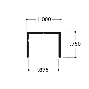 FHC Top Track 3/4" Door 144" Aluminum Extrusion - Dark Black/Bronze Anodized 