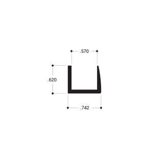 FHC Frame Channel 9/16" 144" Long Showcase Extrusion