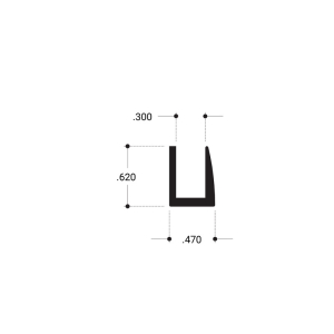 FHC Frame Channel 1/4" 144" Long Showcase Extrusion