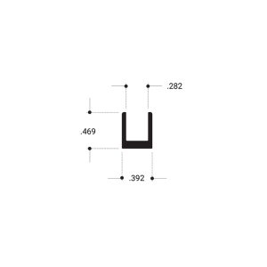 FHC Glass Channel 3/16"-1/4" Glass 144" Long Extrusion