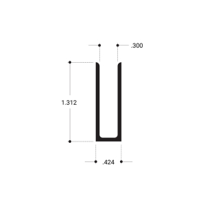 FHC Aluminum 1/4" U-Channel 144" Aluminum Extrusion