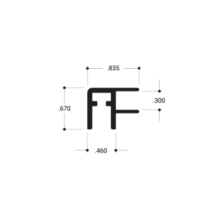 FHC Front Top Rail Showcase Extrusion 144" Length