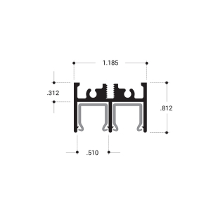 FHC Aluminum Upper Track Extrusion for Clover Showcase 144" Long