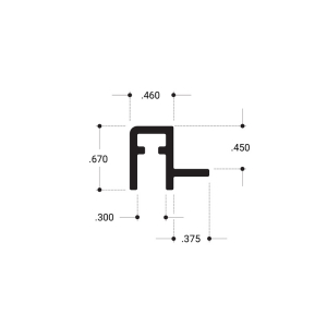 FHC Showcase Top Rail with Lip 144" Long Aluminum Extrusion