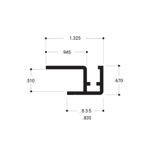 FHC Rear Bottom Rail for Clover Showcase 144" Long