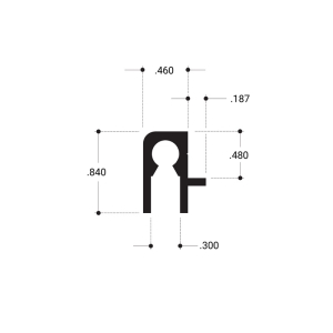 FHC Aluminum Door Jamb Upright Extrusion 144" Length