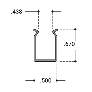 FHC Gray Plastic Showcase Extrusion 144" Length    