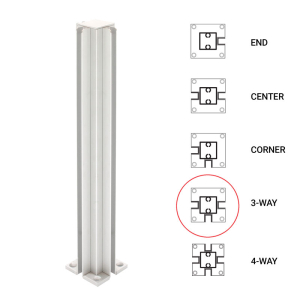 FHC 12" 3-Way Standard Partition Post