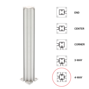 FHC 12" 4-Way Standard Partition Post