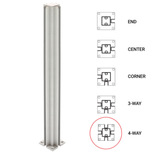 FHC 18" 4-Way Standard Partition Post