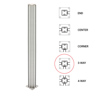 FHC 24" 3-Way Standard Partition Post