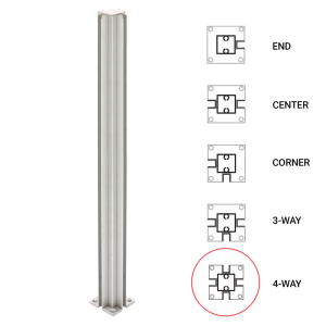 FHC 24" 4-Way Standard Partition Post