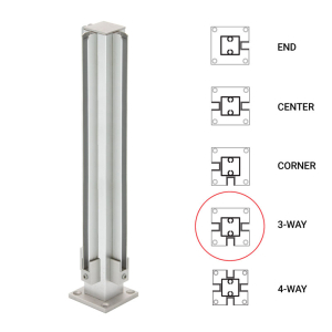 FHC 12" 3-Way 1" Air Space Partition Post