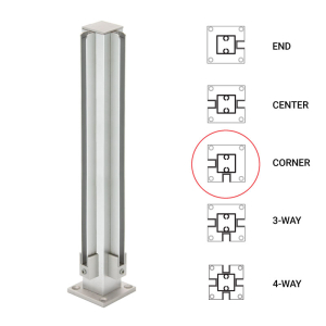 FHC 12" Corner 1" Air Space Partition Post