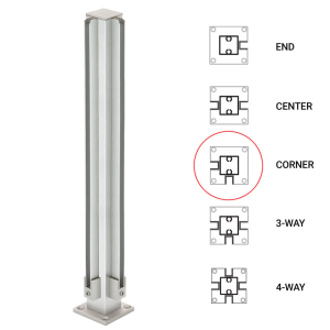 FHC 18" Corner 1" Air Space Partition Post