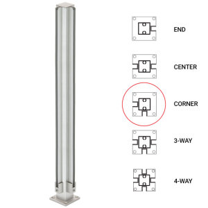 FHC 24" Corner 1" Air Space Partition Post