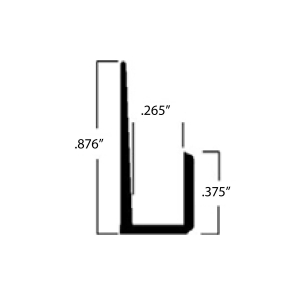 FHC Shallow J-Bar - .876 Back - .375 Face - 144" Length - Non-Punched - Clear Anodized