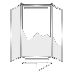 FHC Custom Triple Mirror Frame with 11/16" Face and Adjustable Tension Hinge