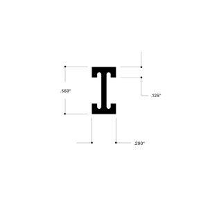 FHC Horizontal Filler 144" Length - Brite Anodized