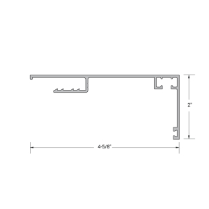 FHC Aluminum 1.75 x 4.5 100 Series Two Piece Head Receptor Back Member - 24'-1" Length