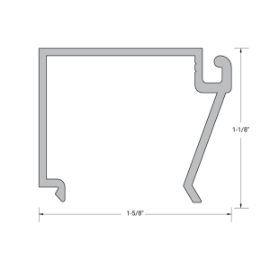 FHC Aluminum 2" x 4-1/2" Center Glaze Snap On Glass Stop for 5/8" to 1" Glass - 24'-1" Length