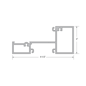 FHC Aluminum 2" x 4-1/2" Horizontal 5/8" to 1" Glass 24' - 1" Length