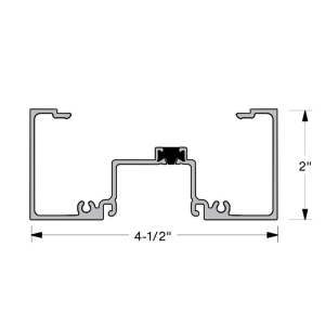 FHC Aluminum 2" x 4-1/2" Thermal Center Glazed Head/Jamb 289" Long