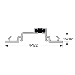 FHC Aluminum 2" x 4-1/2" Thermal Center Glazed Snap-In Pocket Filler with Glass Pocket - 289" Long