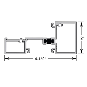 FHC Aluminum 2" x 4-1/2" Thermal Center Glazed Horizontal 289" Long