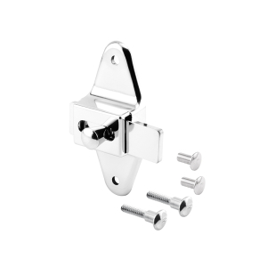 FHC Door Slide Latch Set - 1-1/4" - Pilaster - Zamak - Chrome - Inswing - Square (Single Pack)